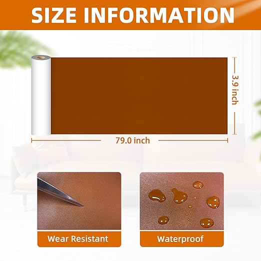 BSZHTECH Leather Repair Tape, Self-Adhesive Leather Repair Patch for Couch Furniture Sofas Car Seats, Advanced PU Vinyl Leather Repair Kit(Brown, 3.9 X 79 inch)