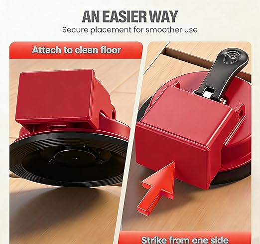 Floor Gap Fixer Tool, Cast Aluminum, Heavy Duty Flooring Repair Kit with Vacuum Suction Cup for Laminate, Vinyl, Wood and Tile Floors (red)