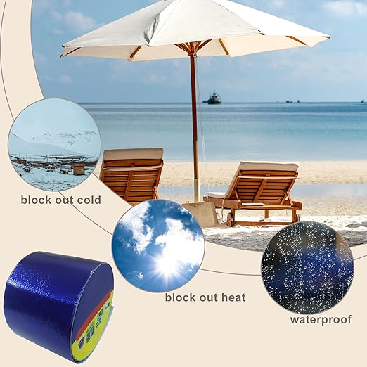 Waterproof Repair Tape, UV-Proof Multi-Surface Instant Seal Patch Repair for RV Awning, Boat Cover, Tent, Tarp & Canvas (3 Inch x 24.6FT, Blue)