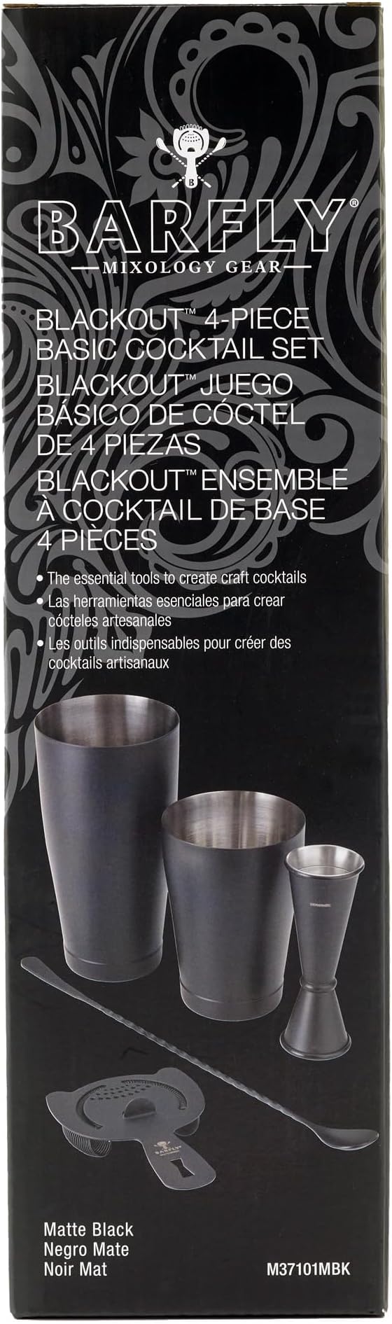 Barfly M37101 Basics Cocktail Set, 5-Piece, Matte Black