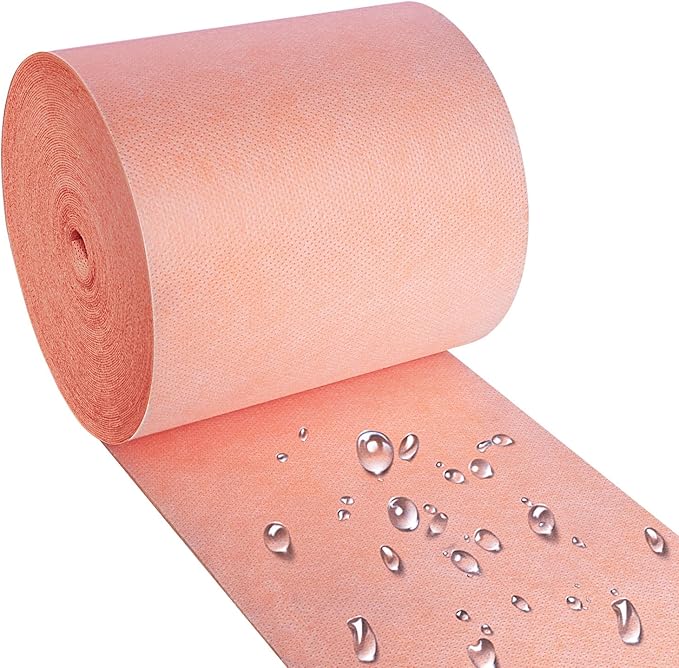 Waterproof Membrane Band Roll,Shower Waterproofing Membrane Uncoupling Band for Tile Wall Floor Bathroom Shower Sauna Steam Room, Tile Underlayment Seam Tape(5IN*50ft), 22Mils Thick