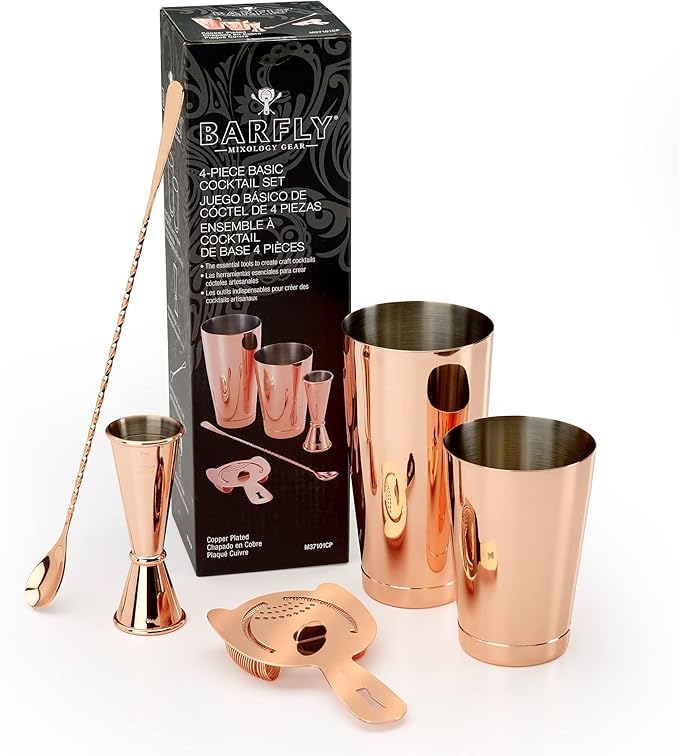 Barfly M37101CP Basics Cocktail Set, 5-Piece, Copper