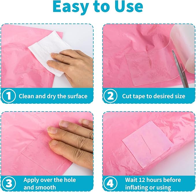 Pool Patch Repair Kit Compatible with Intex, Inflatable Repair Patch Kit for Above Ground Pool, Clear Wet Set Adhesive Tape, Ideal for Bounce House, Tent, Canopy, Air Mattress, 1.97 in x 16.4ft Roll