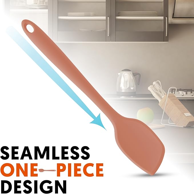 Platinum Silicone Spatula – BPA Free Silicone Spatula for Cooking – Heat Resistant Cooking Utensils for Non Stick Pans – One-Piece Spoonula for Baking, Mixing & More – Kitchen Scraper 9.3” Indie Pink
