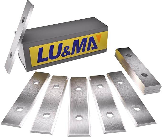 LU&MN Carbide Scraper Replacement Blades, 2" / 50×12×1.5mm Double-Edged Reversible Blades, Fits Most Handheld Paint, Glue& Grout Scrapers, 10Pieces