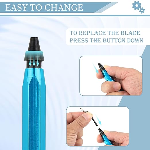 Deburring Tool with 12 HSS Blades, 12 High-Speed Steel Blades for 3D Prints, Metal, PVC & Plastic