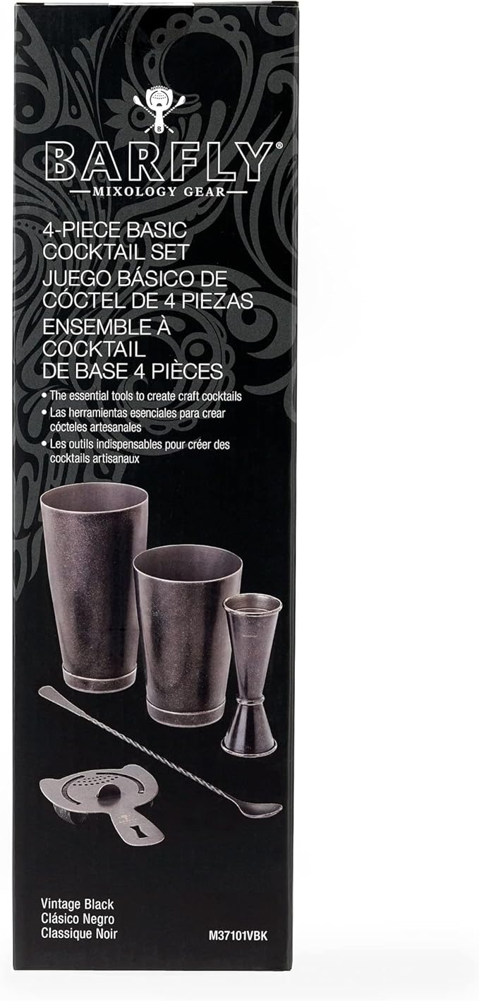Barfly Basics Cocktail Set, 5-Piece, Vintage Black