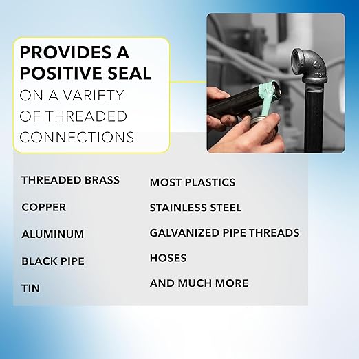 Gasoila NT, Pipe Thread Sealant, High-Performance Leak Protection, NSF, Made in USA, Free of PFAS, 1 Pint Brush-in-Cap, -50°F to 400°F, for Metal & Plastic, Seals to 6,000 PSI