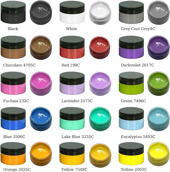 15 Jars Chalk Paste Paint Set, Fabric Silk Screen Printing Ink Adhesive Stencil Paint, DIY Home Decor Mesh Transfers Paste Painting on Wood, Chalkboard, Furniture, Crafts Art Paste Supplies