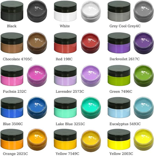 15 Jars Chalk Paste Paint Set, Fabric Silk Screen Printing Ink Adhesive Stencil Paint, DIY Home Decor Mesh Transfers Paste Painting on Wood, Chalkboard, Furniture, Crafts Art Paste Supplies
