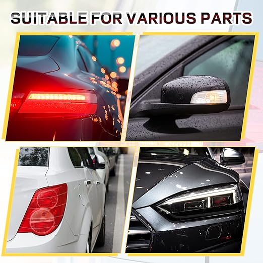 Patelai 4 Rolls 16.4 ft x 2 Inches Self Adhesive Repair Light Tape Auto Tail Light Tape Fog Lights Tint Tape Headlight Lens Tape (Red, Clear)