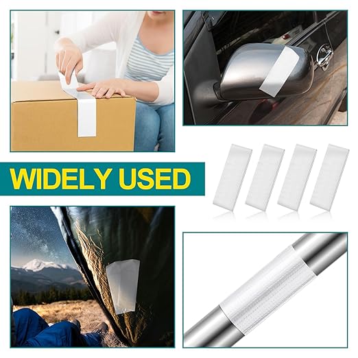 4 Pack 1.77 in x 10 ft Travel Duct Tape Mini Pocket Size Flat Roll Flexible Heavy Duty Waterproof Tear by Hand for Repair Outdoor Emergency Gear EDC DIY Craft Camping Hiking (White)
