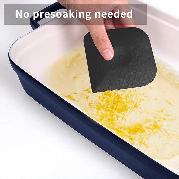 Plastic Pan Dish Pot Food Kitchen Scraper Tool Set, 3 pcs Nylon Plastic Cast Iron Skillet Cleaner Scrubber Scrapper, Kitchen Scraper Non-Scratch (Black)