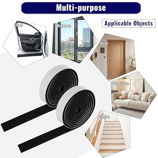 High Density Foam Tape - 1'' x 1/4'' x 13Ft Weatherproof Adhesive Prevent Condensation Heat Resistant Flame Retardant Weather Stripping Easy to Cut & Install & Remove for Car Doors Pipes Windows