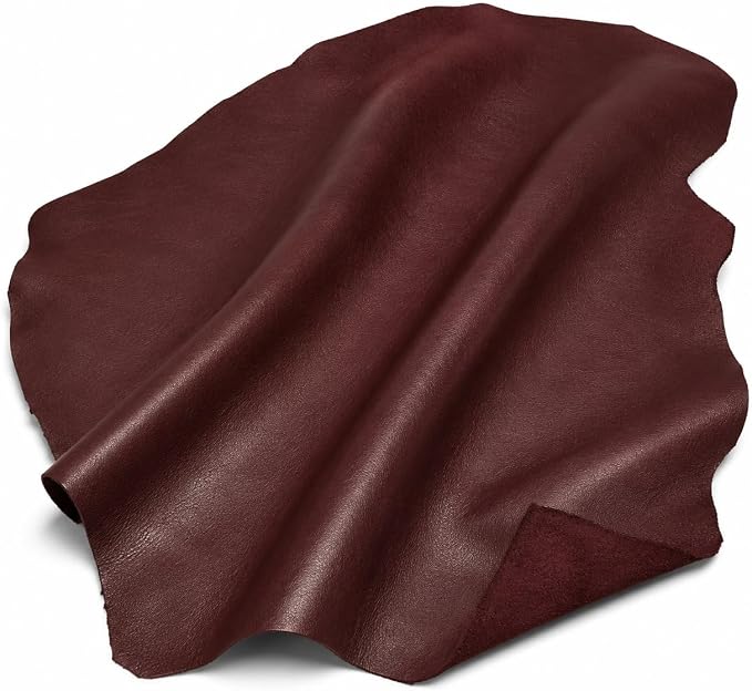REED Leather HIDES - Cow Skins (20 Square Foot, Burgundy) | Arts and Crafts