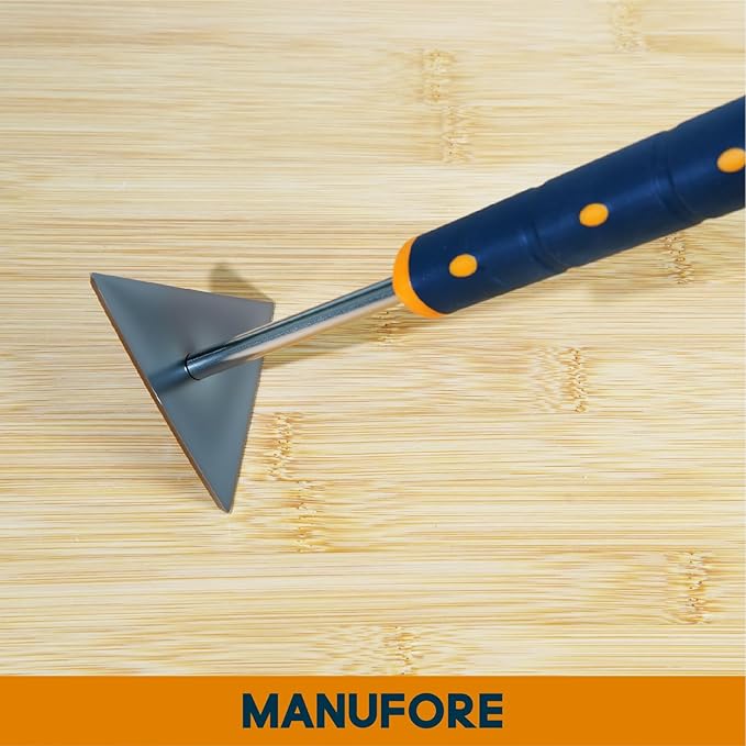 MANUFORE 13-Inch Contour Paint Scraper, Long Soft Grip Handle with 3 Interchangeable Blades for Paint, Varnish, Putty, Caulk and Rust Removal on Curved & Rounded Surfaces