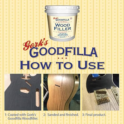 Goodfilla Ash, 8 oz, Wood and Grain Filler, Stainable, Tintable, Sandable, Zero Waste, Non-Toxic, USA Made