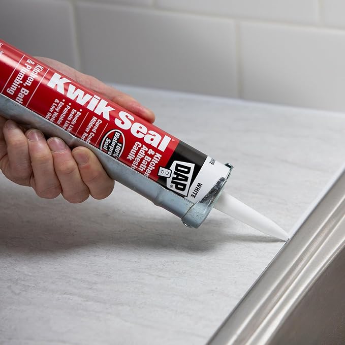 Dap 18001 6 Pack 5.5 oz. Kwik Seal Kitchen and Bath Adhesive Caulk, White