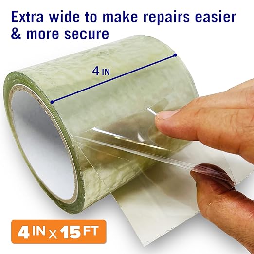 Better Boat Clear Waterproof Tape for Leaks Heavy Duty Marine Grade Seal Tape, 15 ft x 4 in, Invisible Repair, Pools, Shower, Windows