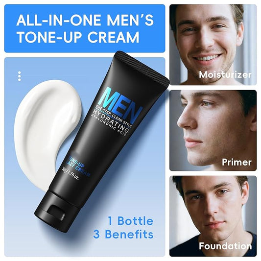 AKARY Men Tone Up Face Cream Boy Oil Control Make Up Lazy BB Cream Moisturizing Conceal Pores Covering Imperfections Balance Skin Tone