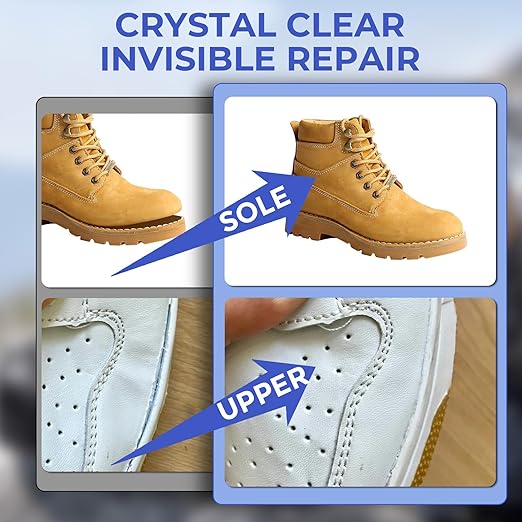 Shoe Glue, Heavy Duty Shoe Glue Sole Repair, Super Strong Fix Adhesive for Rubber Boot, Sneakers, Leather, Sandals, High Heels, Long-Lasting, Waterproof, Quick-Drying, Flexible and Clear