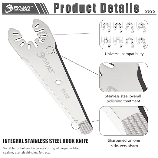 3" Tapered Oscillating Caulking Cutter, Multitool Scraper Blades for Caulk Adhesive Sealant Removal (10-Pack)