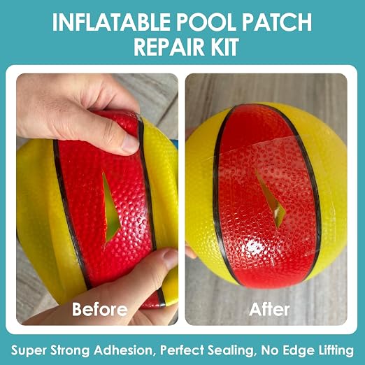 Clear TPU Inflatable Repair Kit for 2.7x2.7 Inch,10 Pcs | Heavy Duty Vinyl Repair Tape for Inflatable Water Slide, Pool Float, Air Mattress, Bounce House,Tent & All Vinyl Inflatables