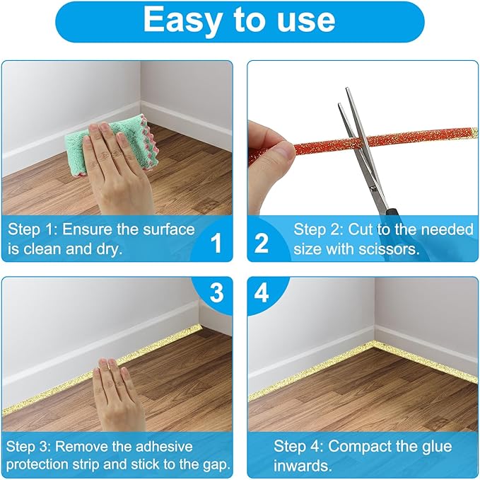 PATIKIL Caulking Trim Strip, 20 Ft Corner Peel and Stick Wall Molding Edging Waterproof Self-Adhesive Trim Caulk Strip for Ceiling Countertop Toilet Tile Tub, Rose Gold