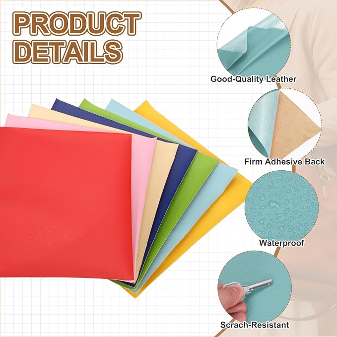 MECCANIXITY 3 Pcs Leather Repair Patch 10"x12" Self-Adhesive Leather Vinyl Repair Tape Kit for Furniture Couches Sofa Chair Car Boat Seats Jackets, Sky Blue