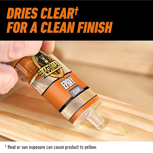 Gorilla 2 Part Epoxy, Clear Epoxy, 0.85 Ounce Syringe (Pack of 2) - 5 Minute Set, Incredibly Strong Bonding