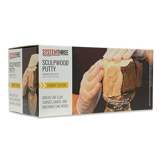 System Three SculpWood Putty Epoxy Filler Putty, 2 Gal, Brown