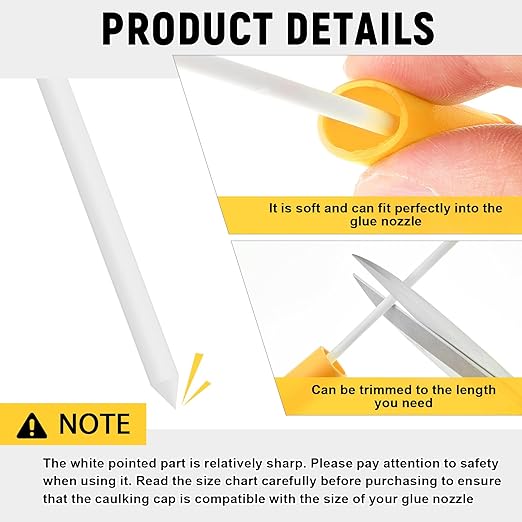 Gisafai 10 Pcs Caulk Tube Caps Reusable Caulk Saver Tube Sealer Caps Finishing Tool for Sealing and Preserving Open Universal Prevent Drying (Yellow)