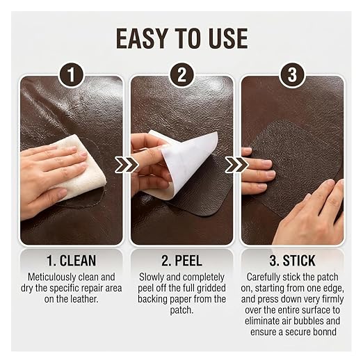Cremsy Leather Repair Patch Tape, Self-adhesive Leather Repair Patch Kit for Couch Sofa Car Seats, Waterproof Vinyl Repair Patch, Cuttable Furniture Repair Tape for Chair Jacket (15, Sky Blue)
