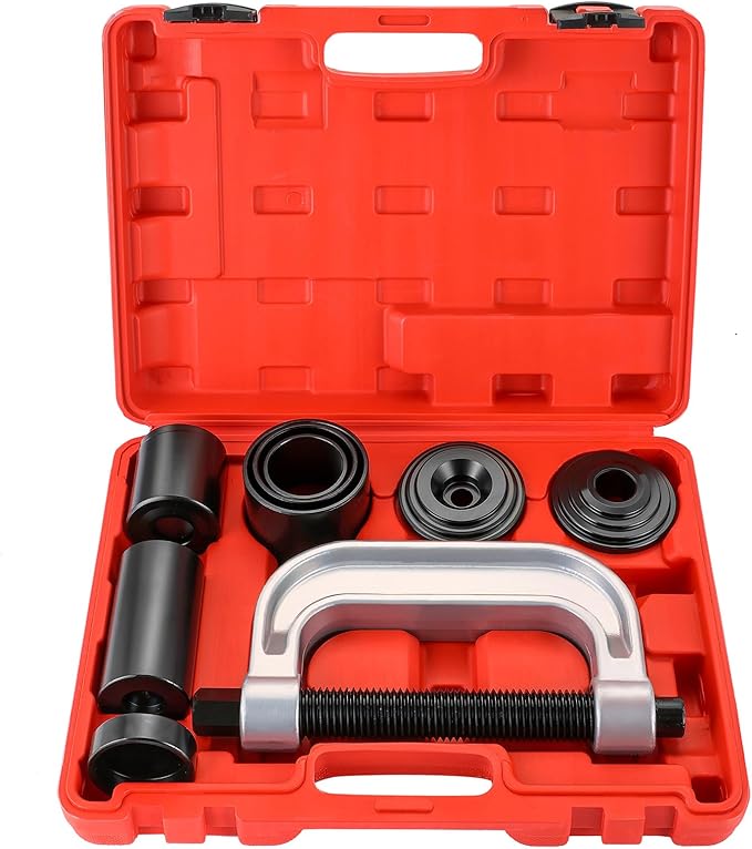 Ball Joint Press & U Joint Removal Tools | Heavy Duty Ball Joint Service Tool with 4-Wheel Drive Adapters for Most 2WD and 4WD Car Pickup and Light Truck (Red)