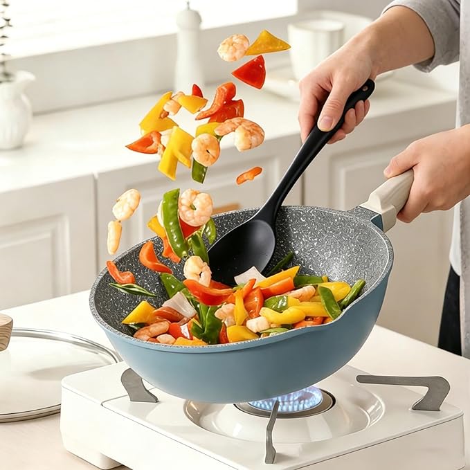 2 Pcs Silicone Spatula,Heat Resistant Rubber Spoonula, Seamless Non-Stick Flexible Scrapers for Baking Mixing Tool (BLACK)