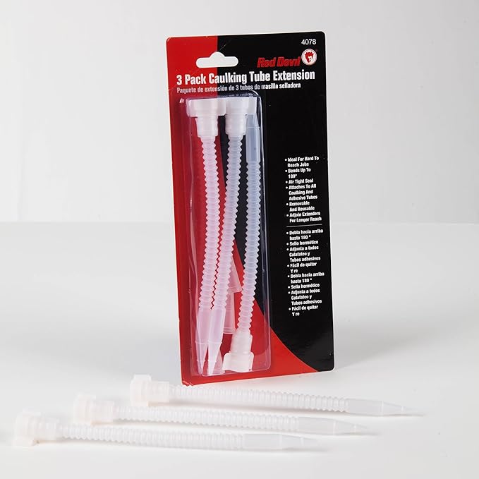 Red Devil 4078 3 Pack Caulking Tube Extension Clear