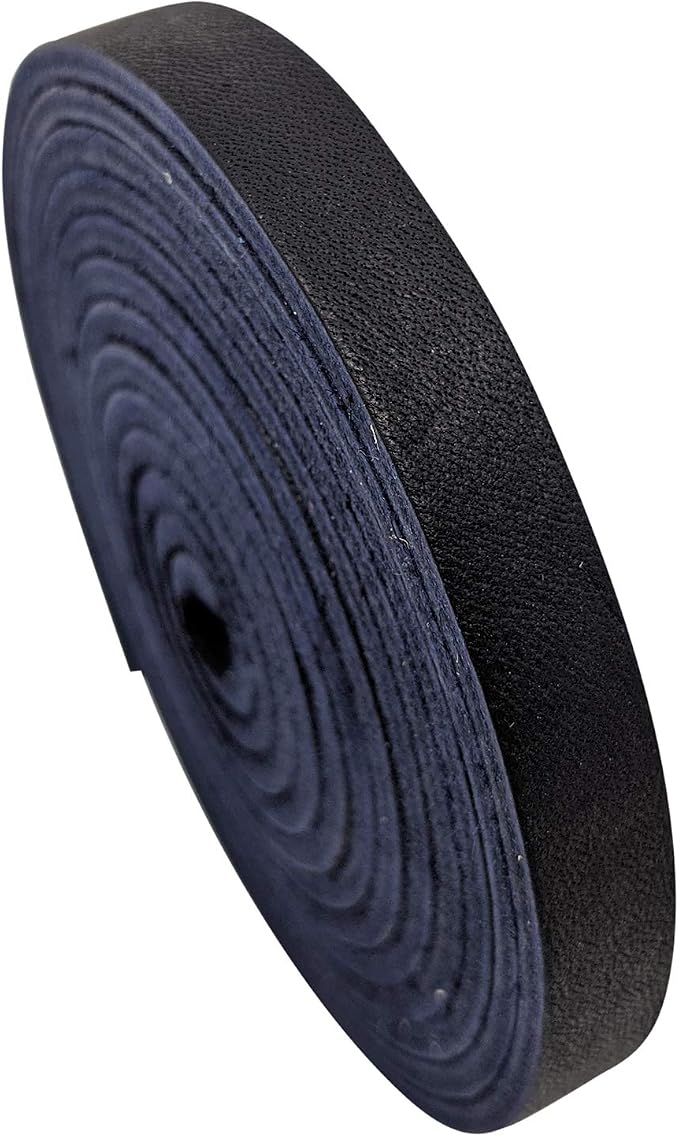 TOFL Genuine Leather Strap, Top Grain Cowhide Craft Strip – Dark Navy | 72" L x 3/8" W x 1/8" Thick | Suede Backing | Leather Craft Supplies | Easy to Cut & Stitch | DIY Projects & Repairs | 7–8 oz