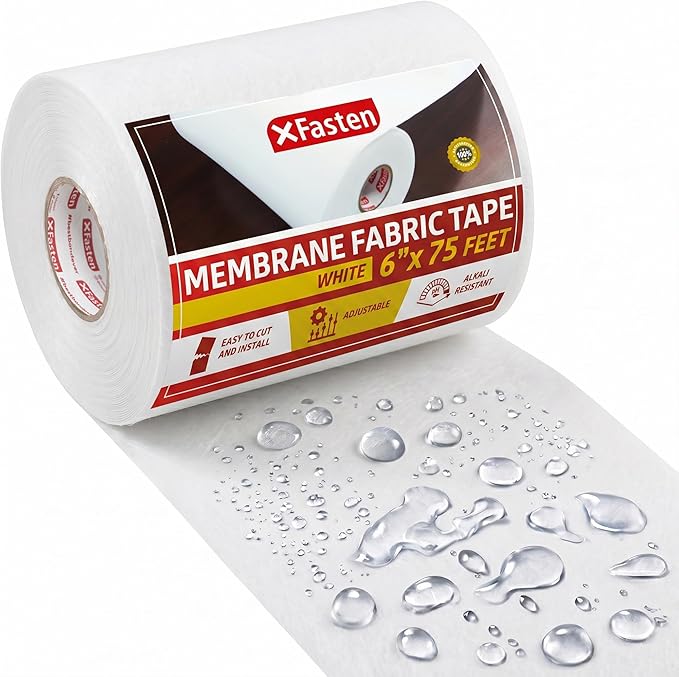 XFasten Waterproofing Membrane Sheet, 6” x 75 Ft Shower Waterproofing Membrane Tape for Underlayment Tile, EPDM Underlayment, Cement Board Tape