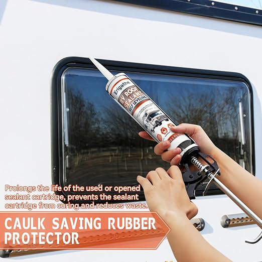 Self-Leveling RV Roof Sealant, Lap Caulking for Camper & Trailer, Heavy-Duty Flex, Waterproof, 15 Min Set Time for Repairs (2-10.5 fl oz White)