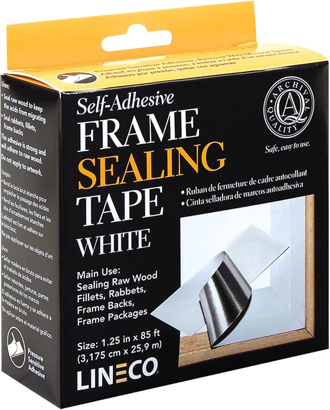 Lineco Archival Frame Sealing Tape, White, 1.25 Inch x 85 Feet | Acid-Free, Non-Yellowing, for Seal Framing Backing, DIY, Crafts