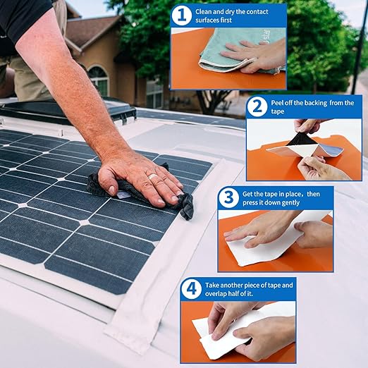 BEBOBLY RV Roof Tape Waterproof,2 Inch X 50 Foot Leak Repair Sealant Tape,UV & Waterproof Butyl Tape for RV Roof,Window,Camper, Boat,Pipe Sealing White