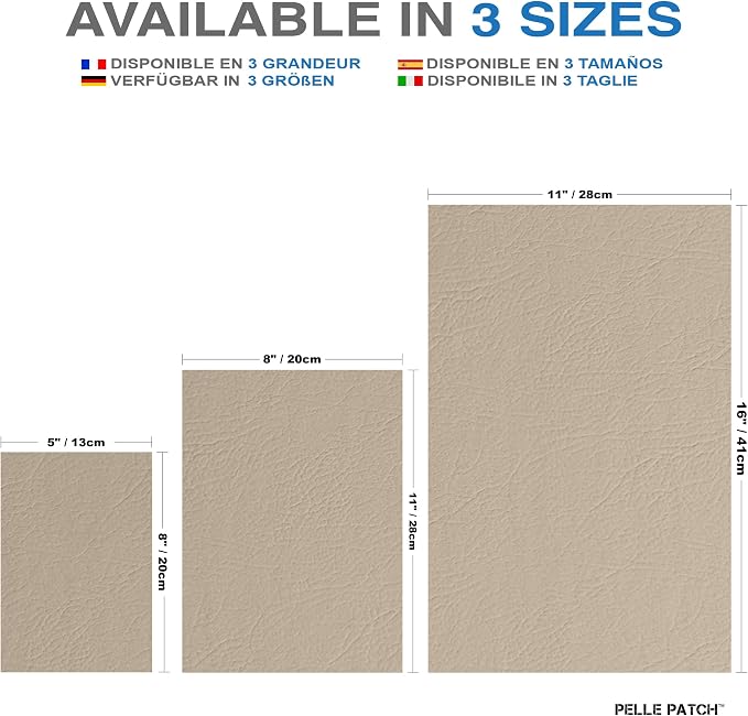 Leather Patches for Couch - 25 Colors Available - Original 8x11 - Cream
