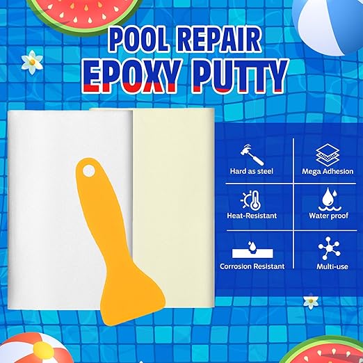 Epoxy Putty - 8oz/227g AB Epoxy Putty for Underwater, Multi-Purpose Pool Puty Filler - Fast Repair Sculpt Clay Fix Cracks Leaks for Bonding Wood, Metal, Tile, Concrete, Ceramic(White)