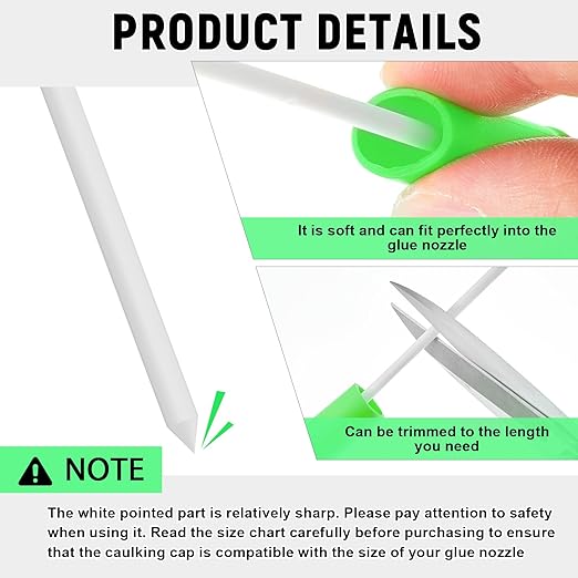 Gisafai 10 Pcs Caulk Tube Caps Reusable Caulk Saver Tube Sealer Caps Finishing Tool for Sealing and Preserving Open Universal Prevent Drying (Green)