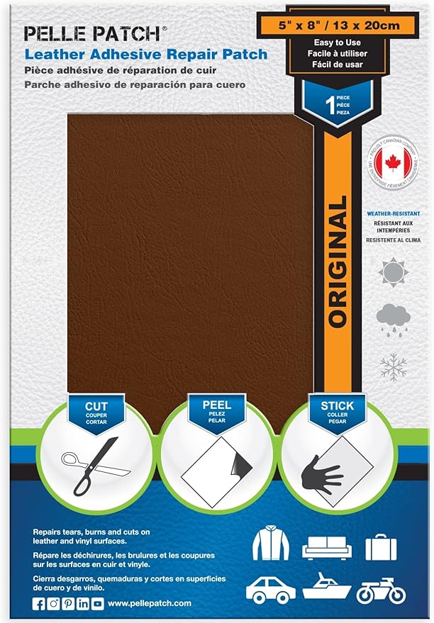 Vinyl Leather Repair Kit - 25 Colors Available - Original 5x8 - Tan