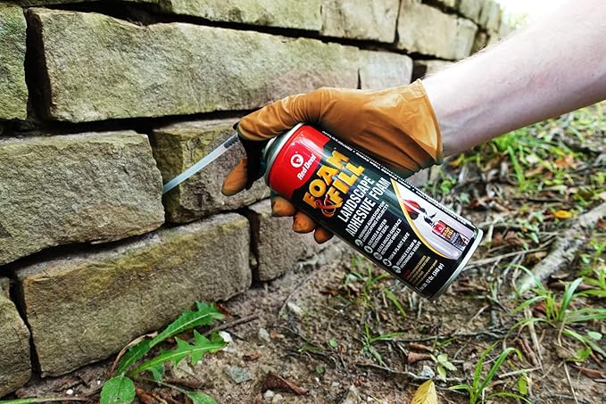 Red Devil 0916 Spray Foam & Fill Landscape Adhesive Foam, Gap Filler, 12 oz, Black, 1 Pack
