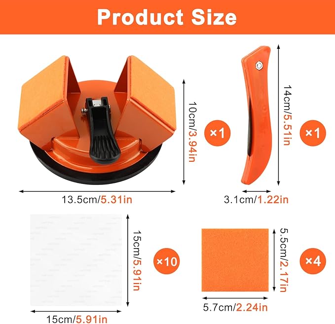 Floor Gap Fixer Tool, Heavy Duty Floor Joint Repair Tool with Enhanced Suction Cup & 10 PCS Sticky Pads for Wood Floor, Laminate, Vinyl Plank, Hardwood