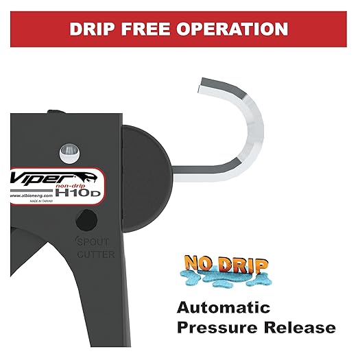 Albion Engineering H10D Viper Line Manual Skeleton Cartridge Caulking Gun with Hex Rod, No Drip, 1/10 Gallon, 10:1 Drive