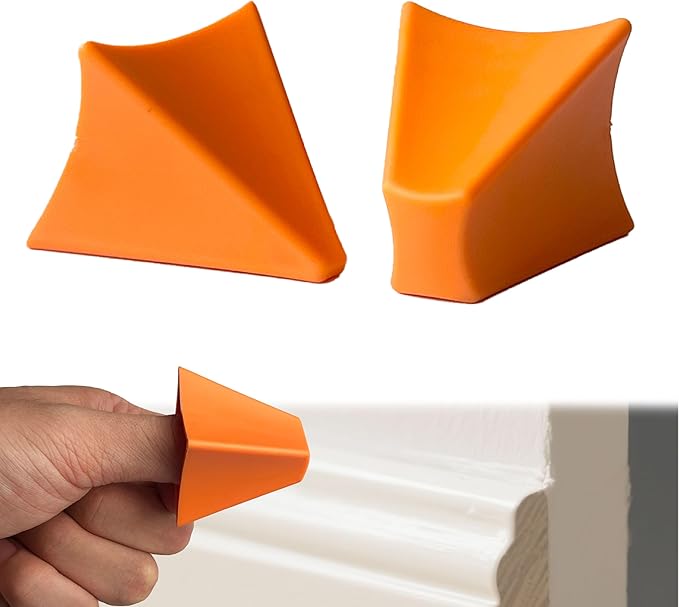 Orange Silicone Caulking Tool Kit, 3/6/10/16mm Silicone Seam Tools, Caulk Remover & Finishing Tool, Effective Grout Spreader for Kitchen Bathroom Window (4size)