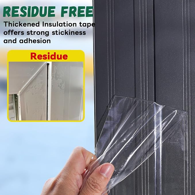 Window Sealing Tape, Window AC Insulation Sealing Around Frame Draft, 3 inch X 33 FT, Blocker for Cold Heat Air, Waterproof Tape for Repair, Heavy Duty No Residue (Clear)